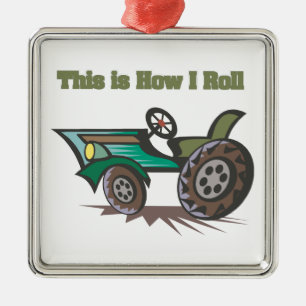 How I Roll (Tractor) Metal Tree Decoration