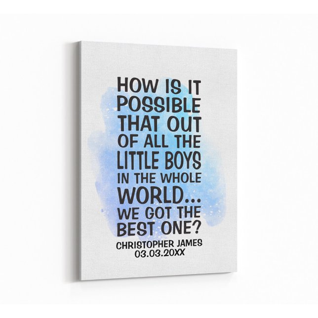 How is it possible that of all the little boys canvas print (Creator Uploaded)