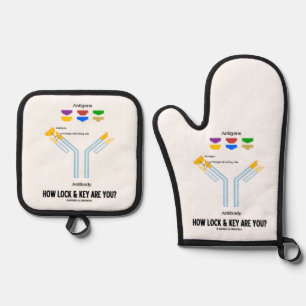 How Lock And Key Are You? Antigen Antibody Humour Oven Mitt & Pot Holder Set