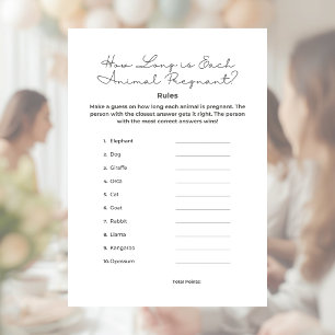 How Long is Each Animal Pregnant Game with Answers Custom Letterhead