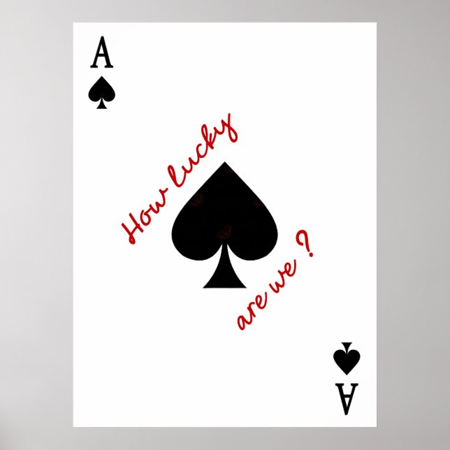 How Lucky Are We - Trendy Playing Card Wall Art (Front)