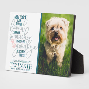 How Lucky I am Pet Dog Memorial Photo Keepsake Plaque