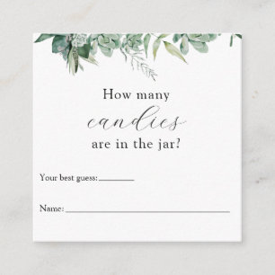 How Many Are in the Jar Shower Game Enclosure Card
