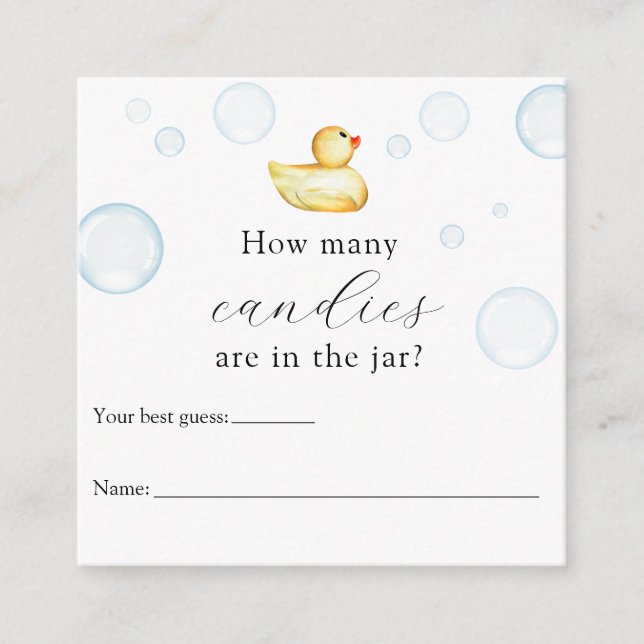 How Many Are in the Jar Shower Game Enclosure Card (Front)
