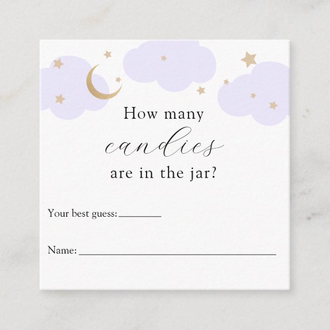 How Many Are in the Jar Shower Game Enclosure Card (Front)