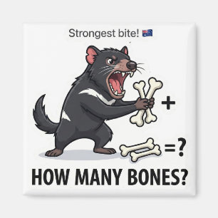 How Many Bones? Tasmanian Devil Math Game Magnet