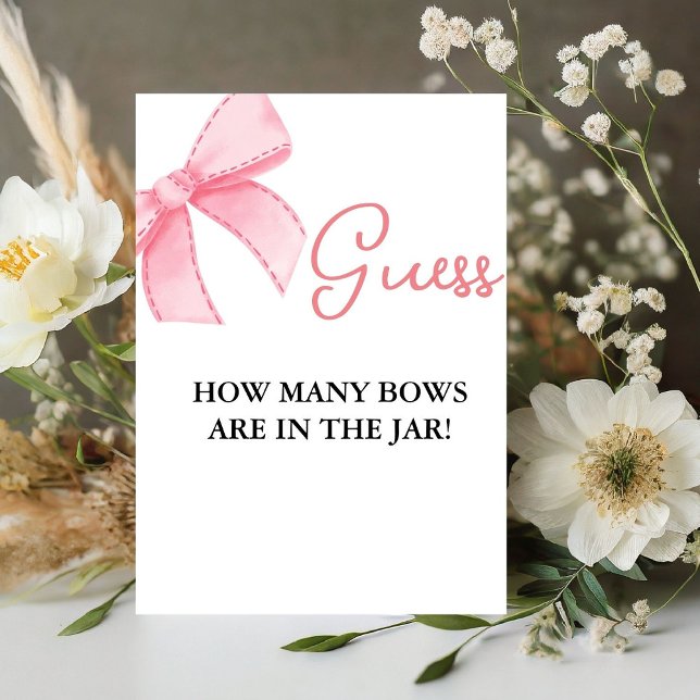 how many bow are in the jar Bow bridal shower game Pedestal Sign (Creator Uploaded)