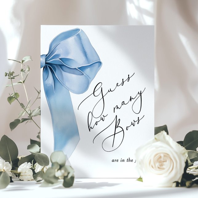 How many Bows are in the jar blue baby shower Poster (Creator Uploaded)
