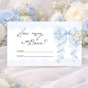 How many Bows Blue Floral Bow Enclosure Card