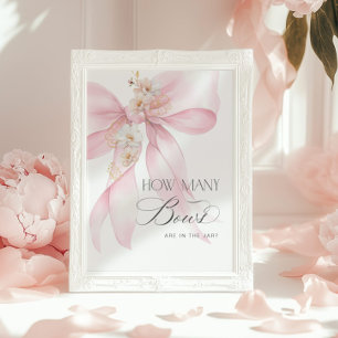 How many Bows Blush pink baby shower Poster