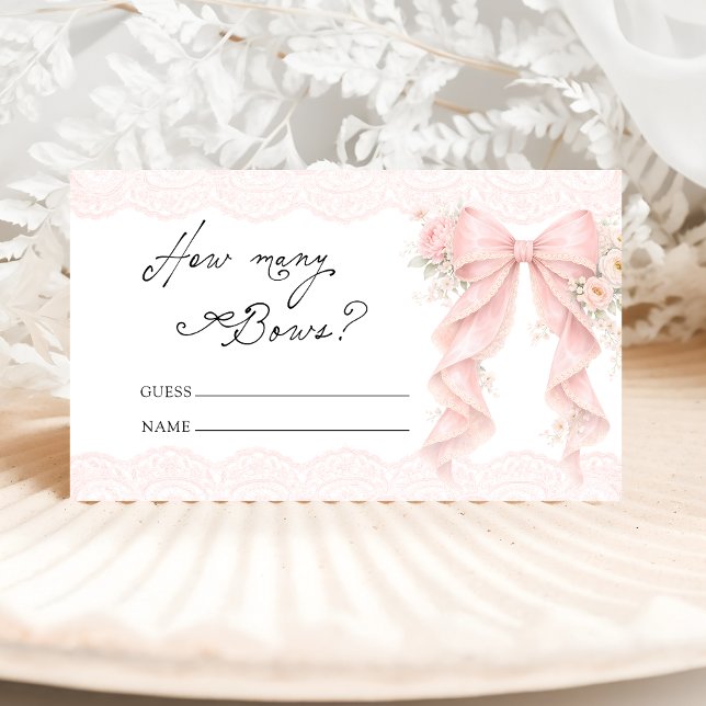 How many Bows Pink Floral Bow Enclosure Card (Creator Uploaded)