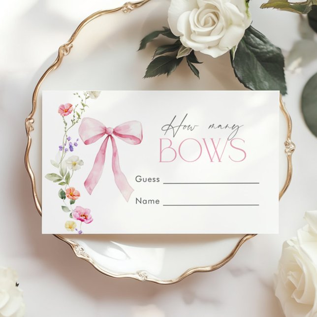 How many Bows Pink Wildflower Baby Shower Enclosure Card (Creator Uploaded)