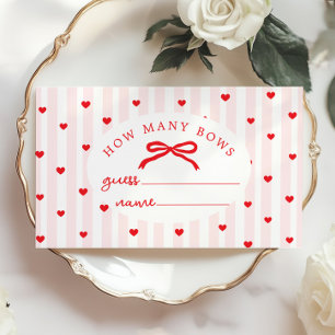 How many Bows Red Bow Valentines Day Coquette Enclosure Card