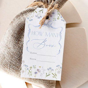 How many Bows wildflower Blue Bow Baby Shower Enclosure Card