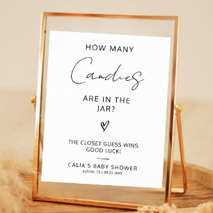 How Many Candies Are In the Jar Baby Shower Game Poster