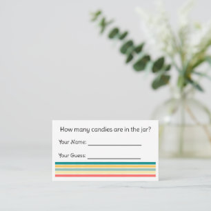 How Many Candies Are In The Jar? Enclosure Card