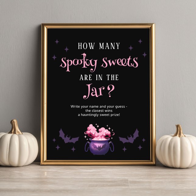 How Many Candies Halloween Baby Shower Game Poster (Creator Uploaded)