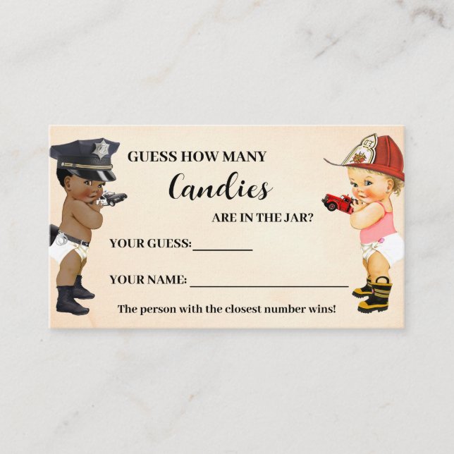 How Many Candies Little Recruit Shower Game Card (Front)
