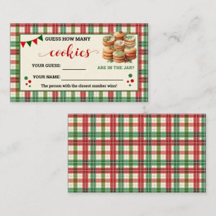 How Many Cookies Game Christmas Plaid Card