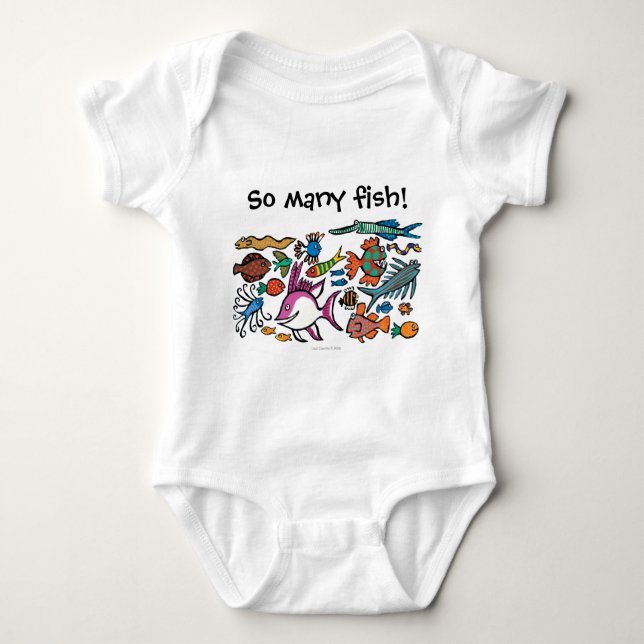 How Many Different Fish Can You See? Baby Bodysuit (Front)