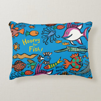 How Many Different Fish Can You See? Decorative Cushion