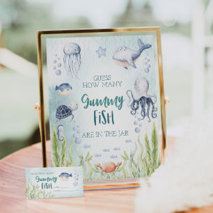 How Many Gummy Fish Baby Shower Game Cards