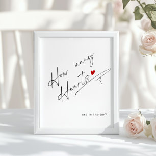 How many hearts are in the jar minimalist script poster