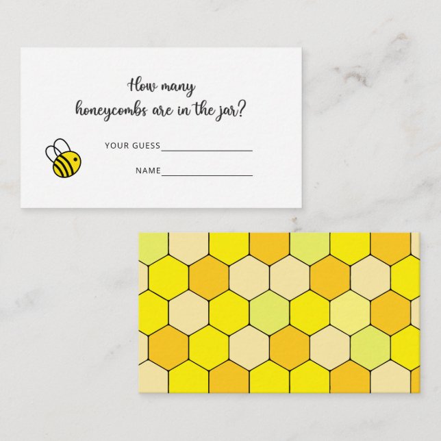  How many honeycombs baby shower game Enclosure Card (Front/Back)