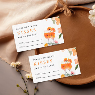 How Many Kisses Aperol Spritz Bridal Shower Enclosure Card