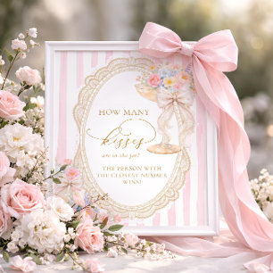 How Many Kisses Are In The Jar Champagne Poster