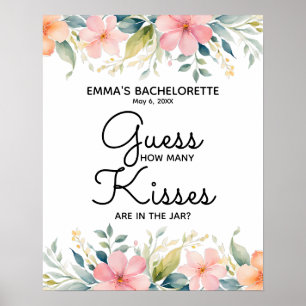 how many kisses are in the jar shower game poster