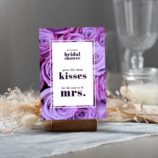 How Many Kisses Bridal Shower Game Tabletop Card (Creator Uploaded)
