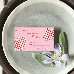 How Many Kisses Bridal Shower Valentine's Game  Enclosure Card