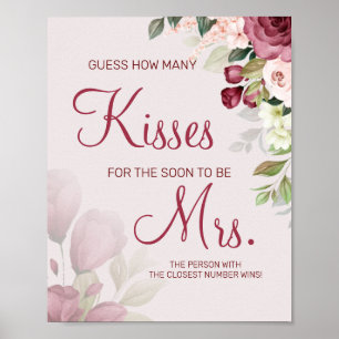 How many kisses for soon to be Mrs shower game Pos Poster