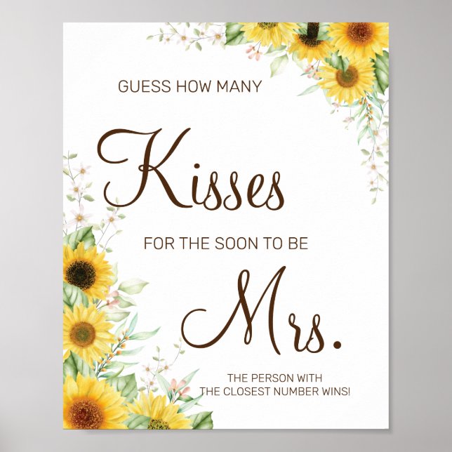 How many kisses for soon to be Mrs shower game Pos Poster (Front)