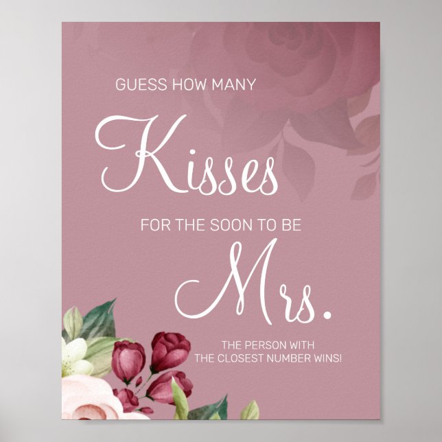 How many kisses for soon to be Mrs shower game Poster (Front)