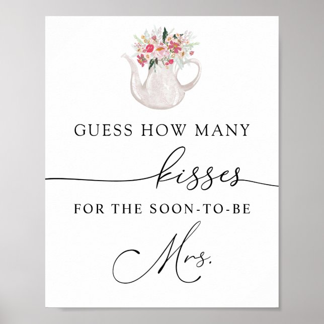How Many Kisses for the Soon to be Mrs Sign (Front)