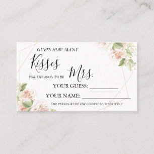 How many kisses for to be Mrs shower card game