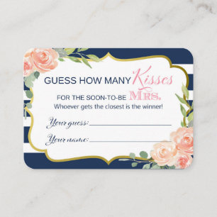 How Many Kisses Guessing Card