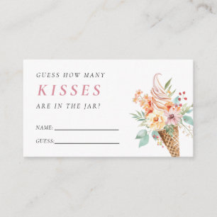 How Many Kisses Ice Cream Bridal Shower Enclosure Card