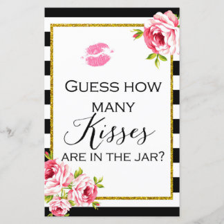 How Many Kisses in Jar - Bridal Shower Game