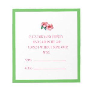 How Many Kisses Tropical Guessing Cards Notepad