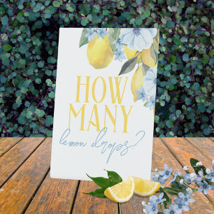 How Many Lemon Drops Party Game Pedestal Sign