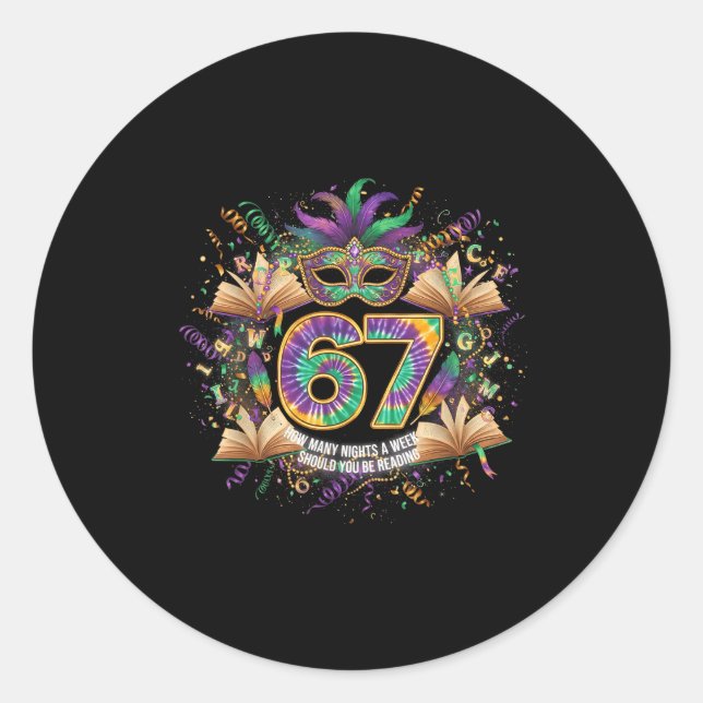 How Many Night A Week Should You Be Reading 67 Boo Classic Round Sticker (Front)