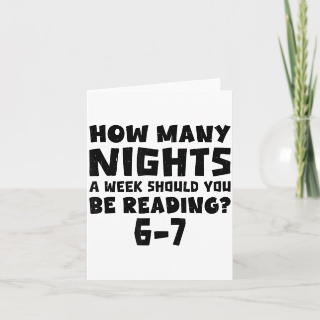 How Many Nights A Week Should You Be Reading 6-7 B Card (Front)