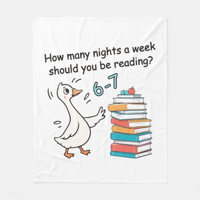 How Many Nights a Week Should You Be Reading 6-7 Fleece Blanket (Front)