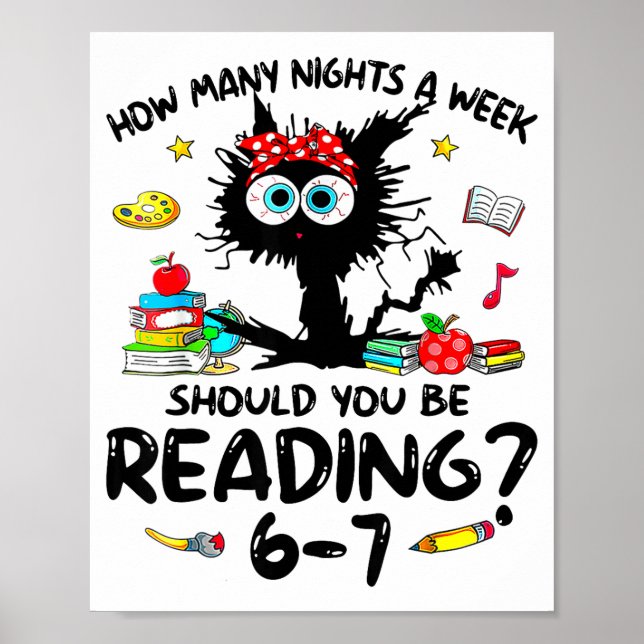 How Many Nights A Week Should You Be Reading 6–7 T Poster (Front)