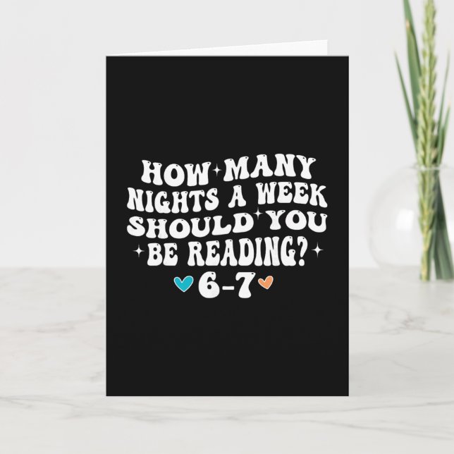 How Many Nights Reading 67 Funny Meme Six Seven Te Card (Front)