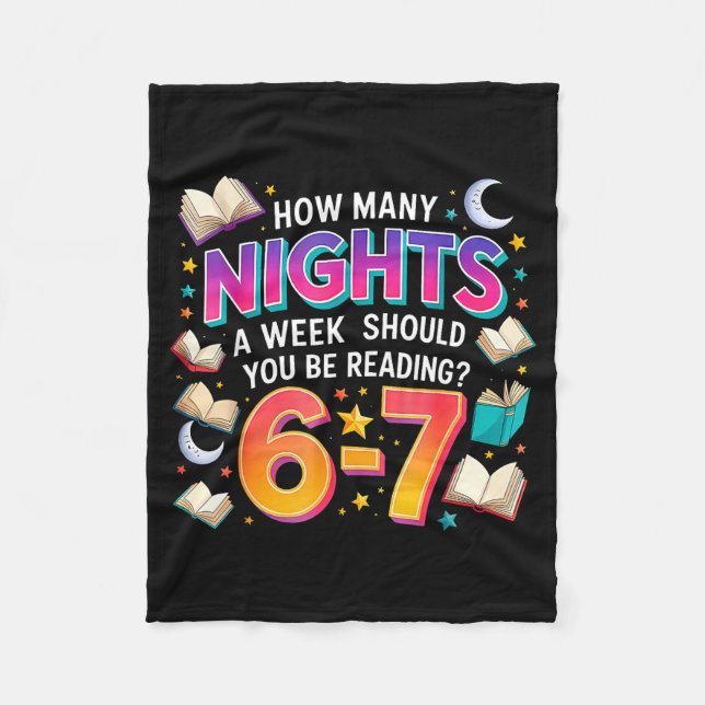 How Many Nights Reading 67 Funny Meme Six Seven Te Fleece Blanket (Front)