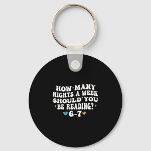 How Many Nights Reading 67 Funny Meme Six Seven Te Key Ring